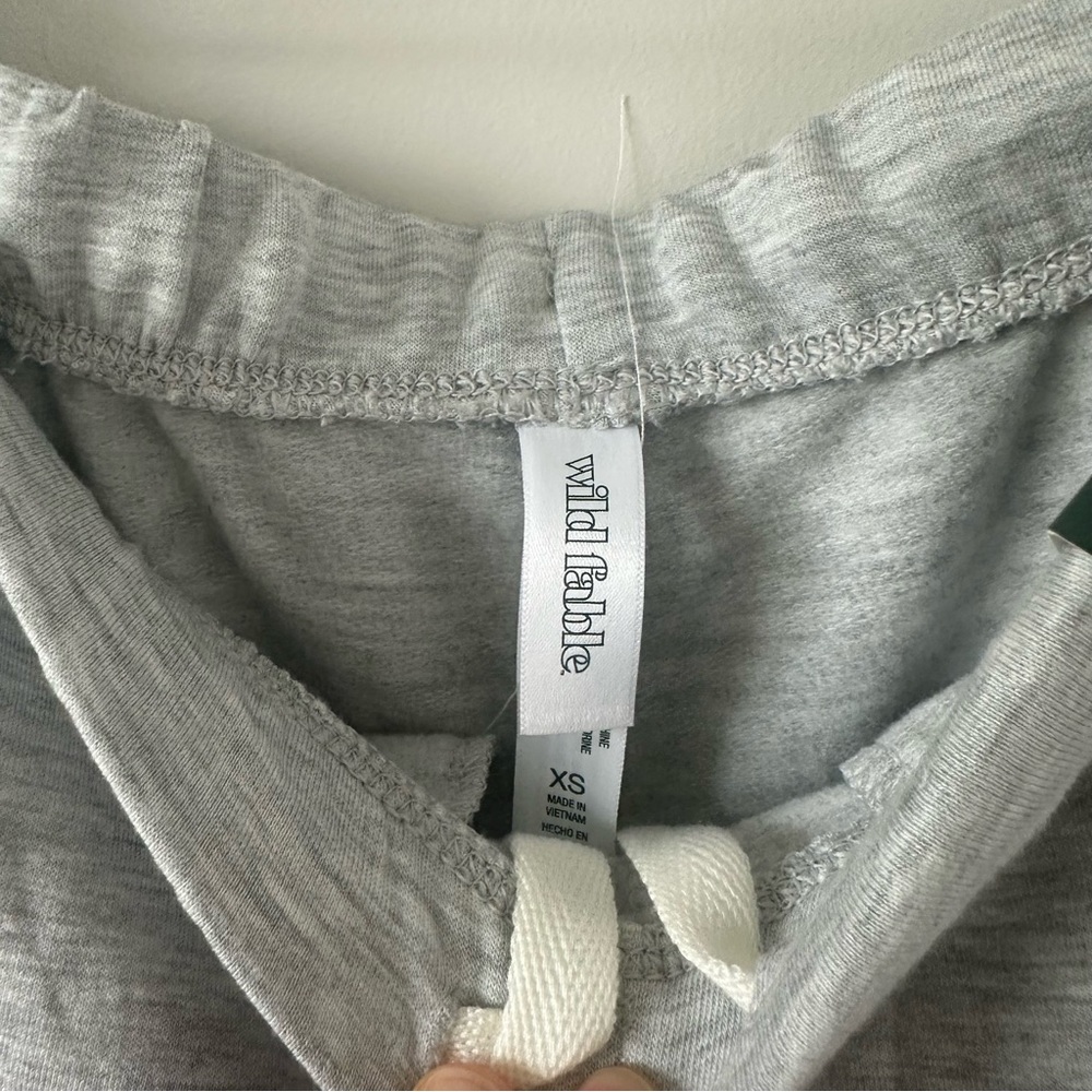 Target Wild Fable Wide Leg Lounge Pants Gray XS  Drawstring Women's Fleece Sweat - Picture 6 of 10